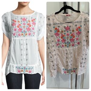 Johnny Was Austina Embroidered Blouse